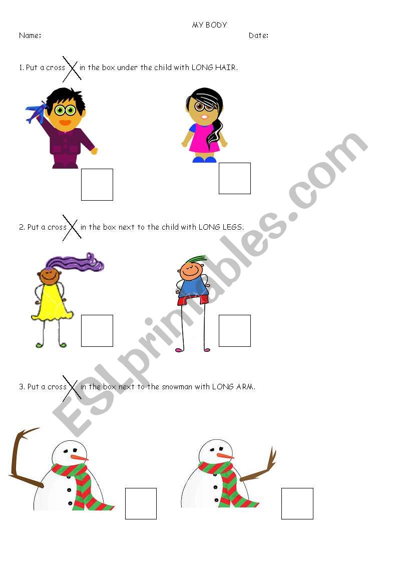 Long vs Short worksheet