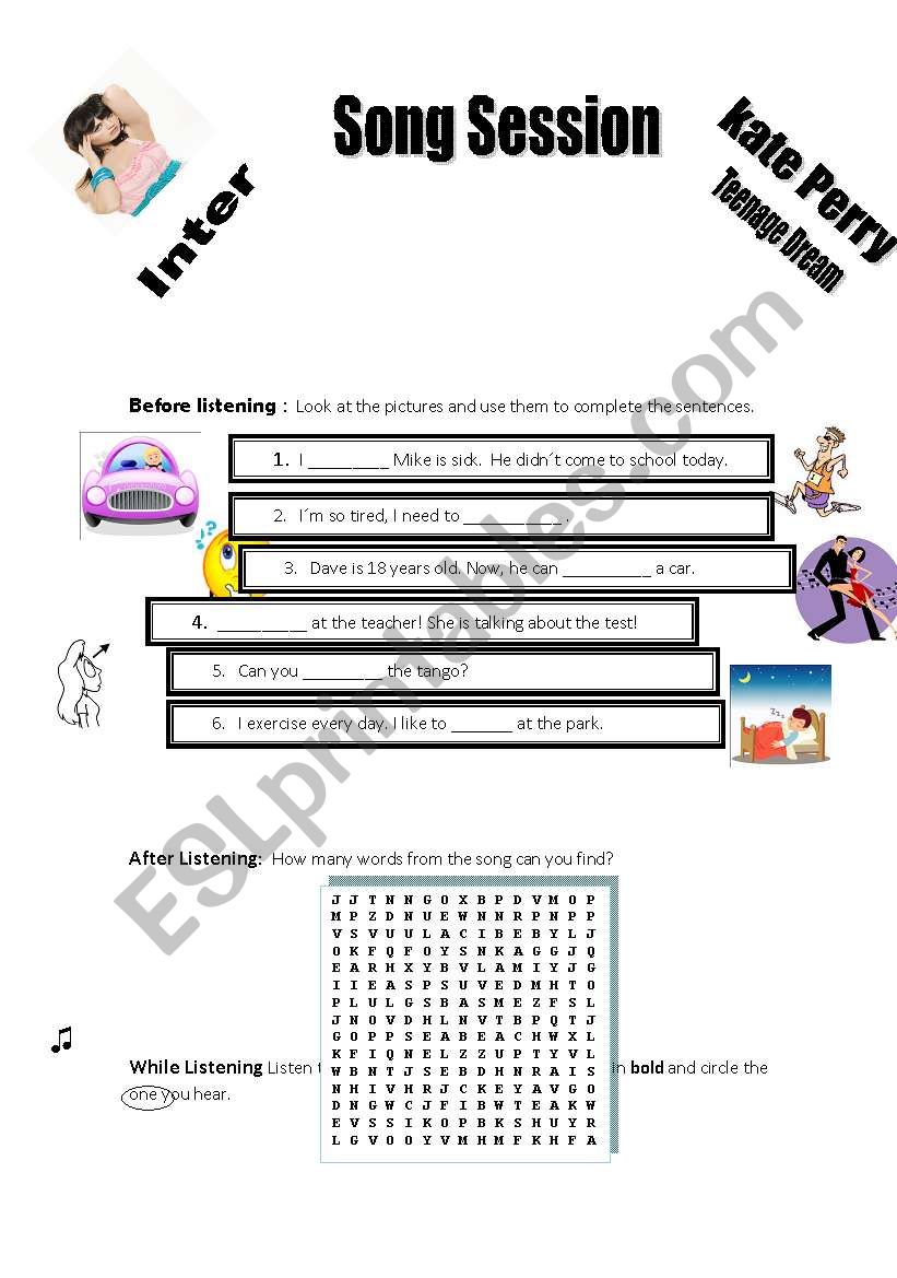 Teenage Dream - Kate Perry for Intermediate Ss!