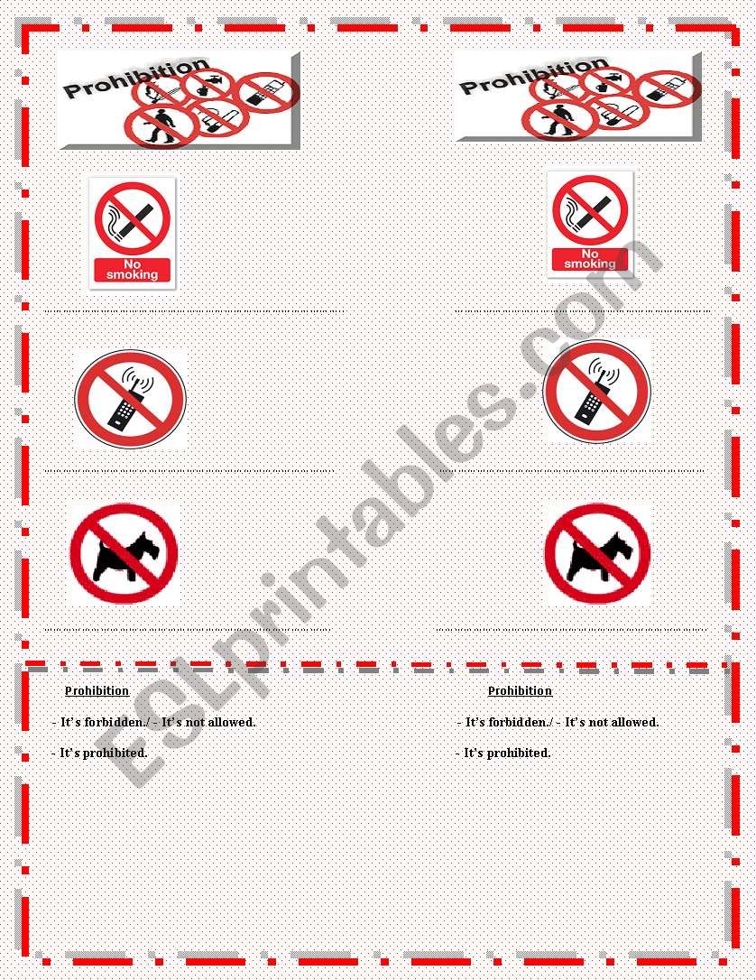 prohibition signs worksheet