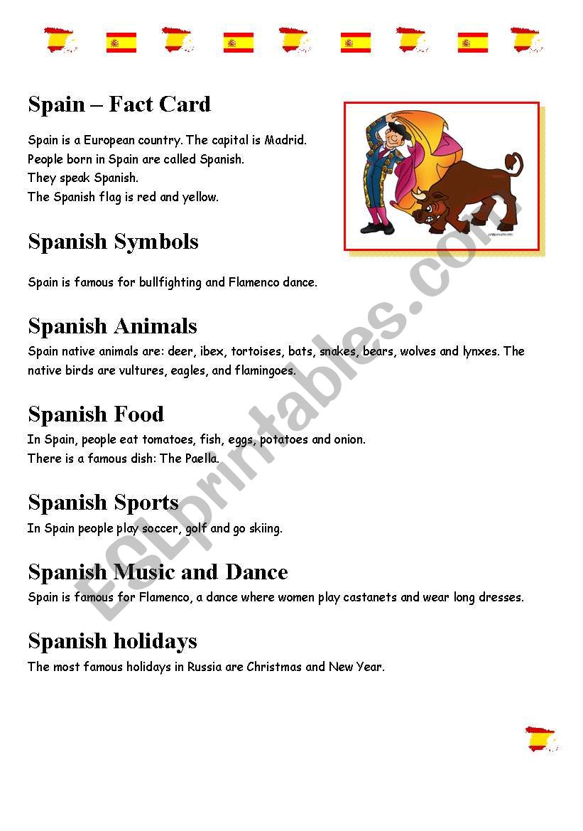 SpainFactFile worksheet