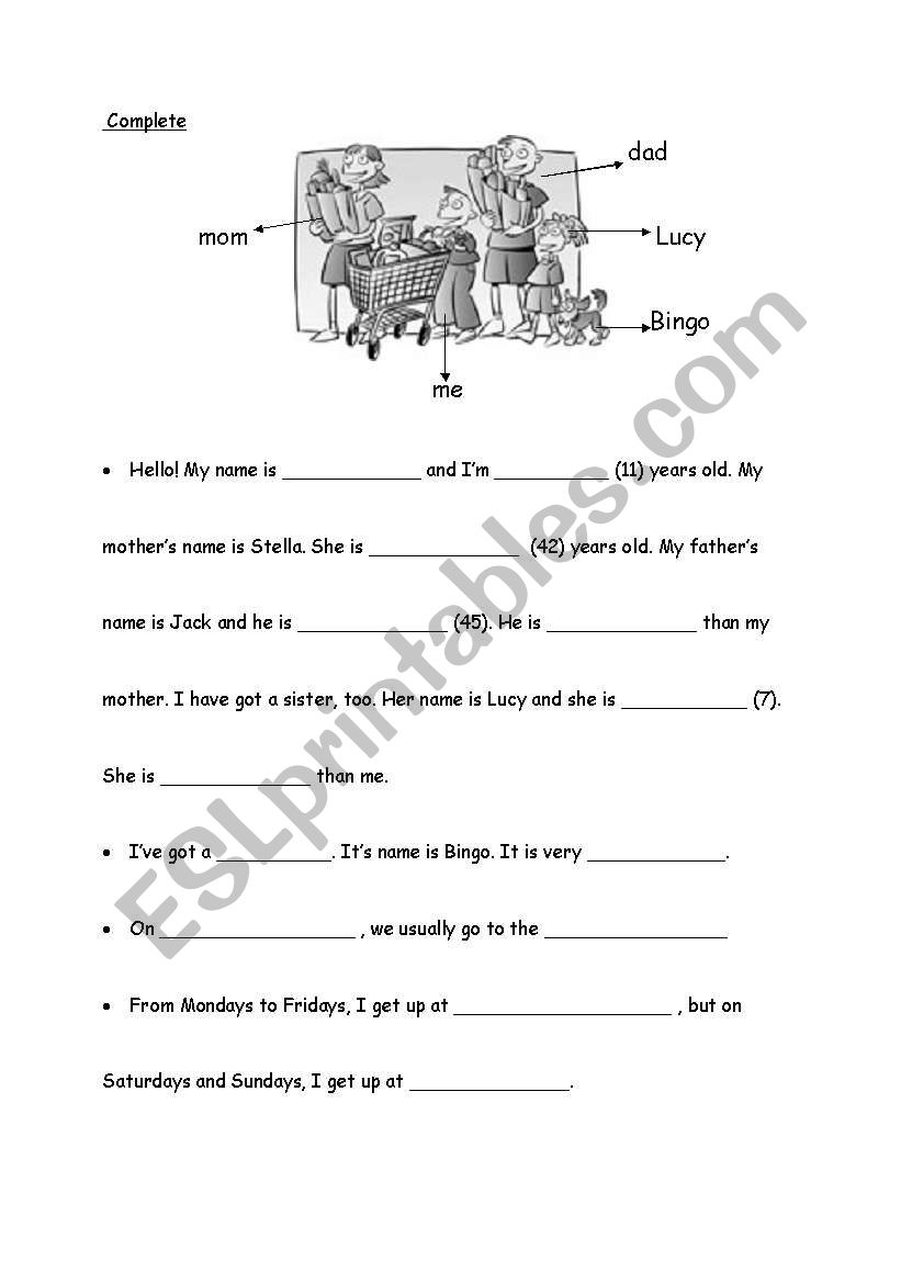 Complete worksheet