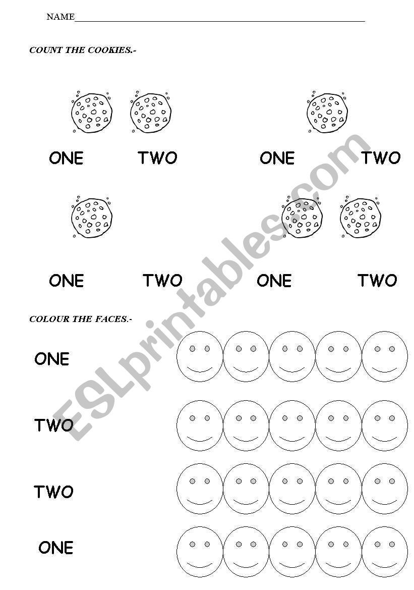 MY FIRST NUMBERS worksheet