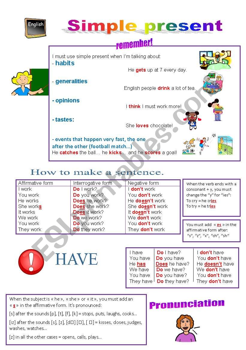 simple present worksheet