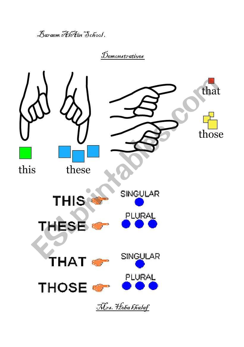 demonestarives  worksheet