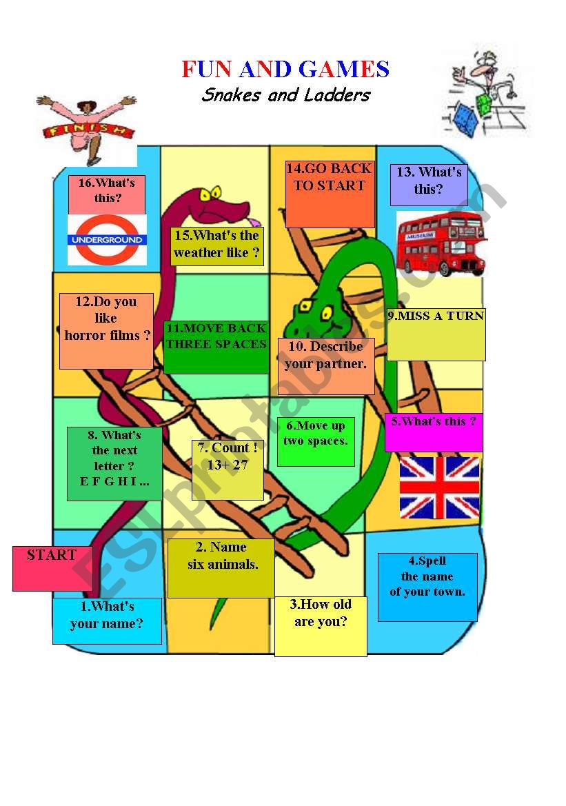 SNAKES AND LADDERS (Game Board)
