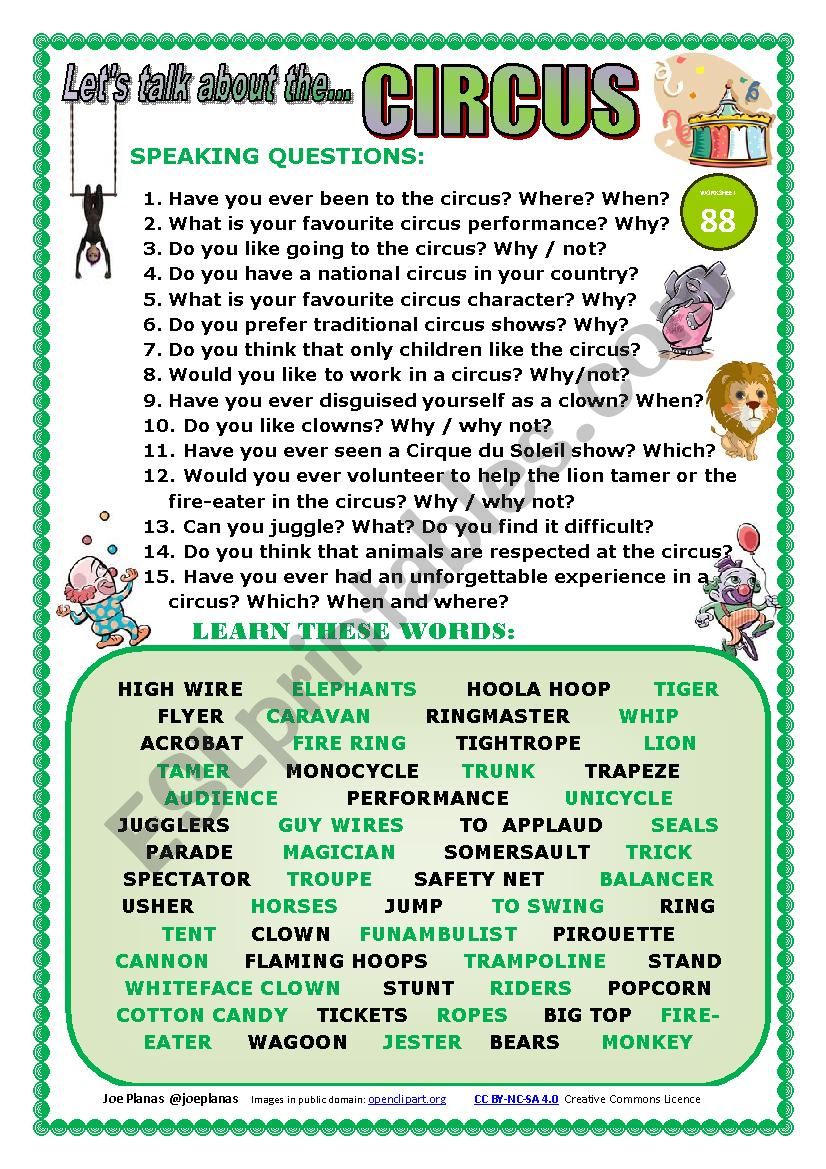 LETÂ´S TALK ABOUT THE CIRCUS (SPEAKING SERIES 88)