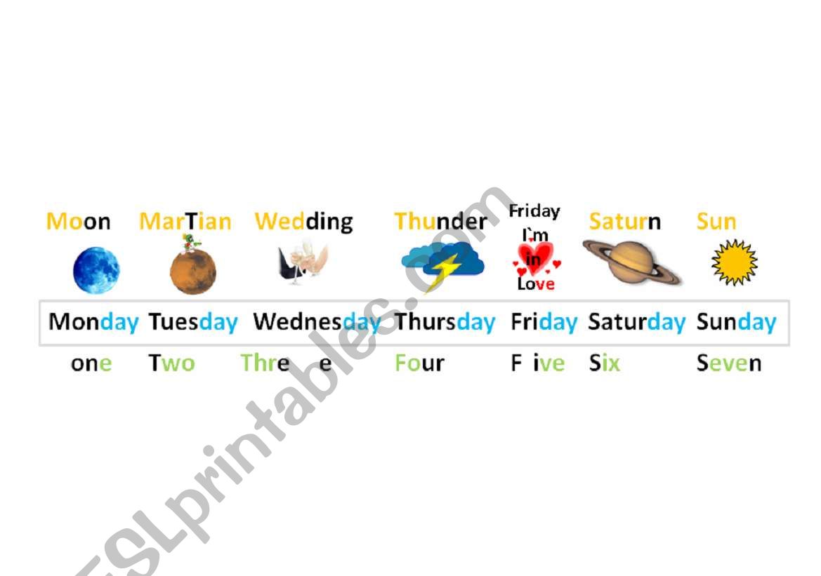 Days of the Week worksheet