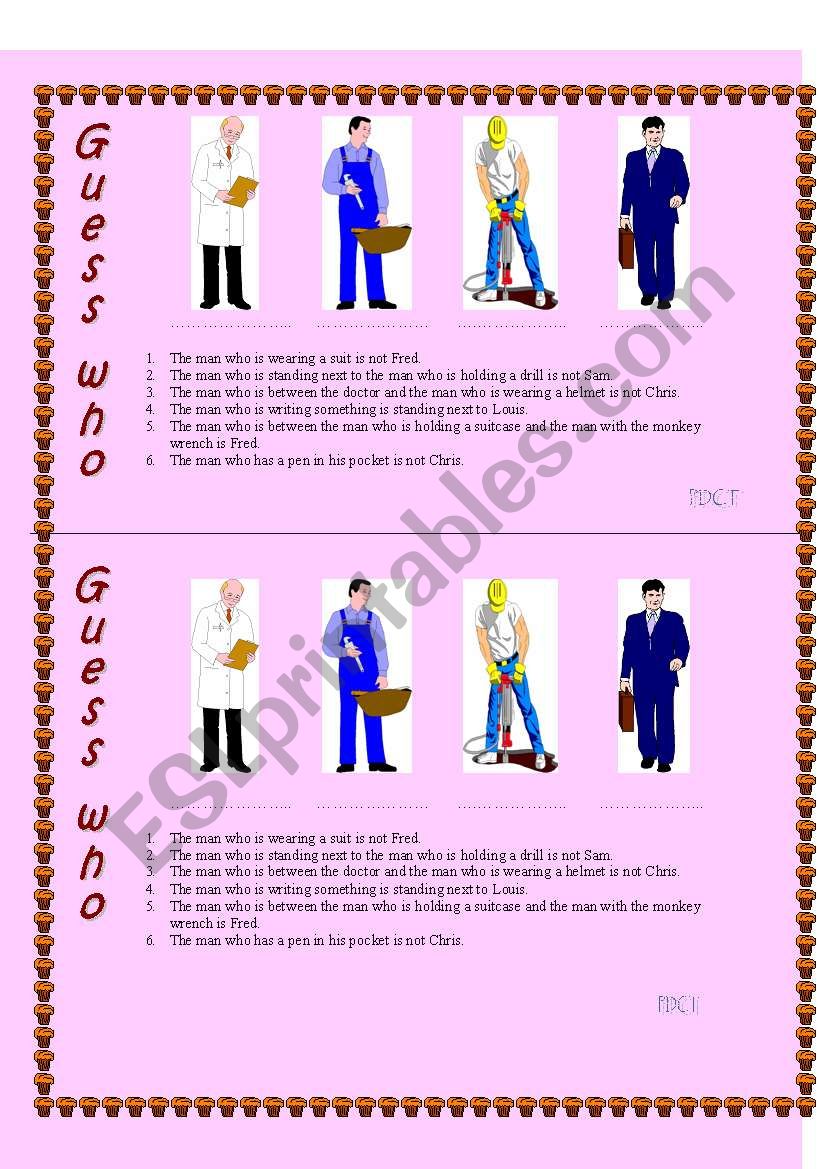 Guess who! worksheet