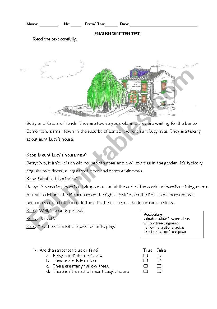 Test - HOME worksheet