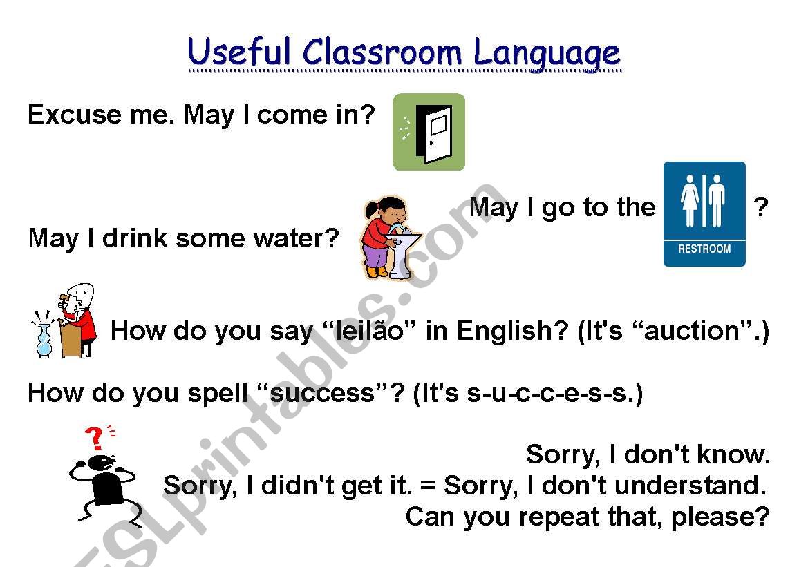 Useful Classroom Language for Brazilian Learners