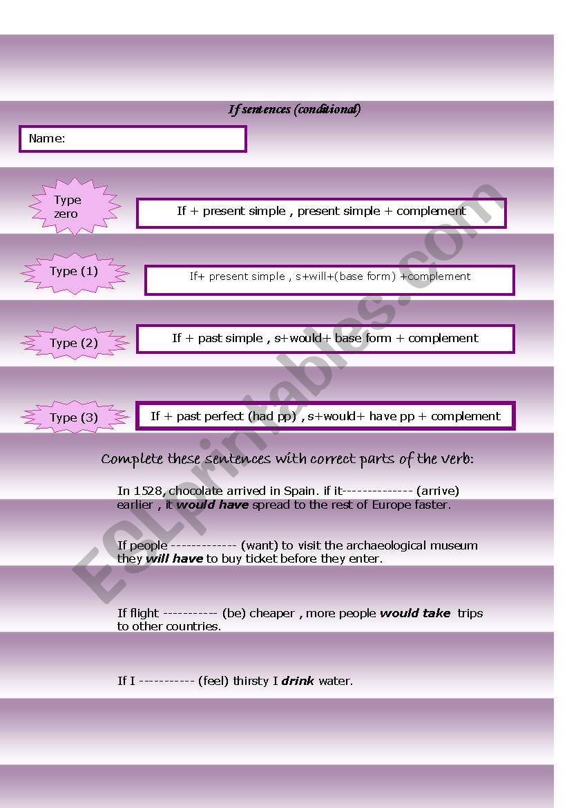 if clauses worksheet