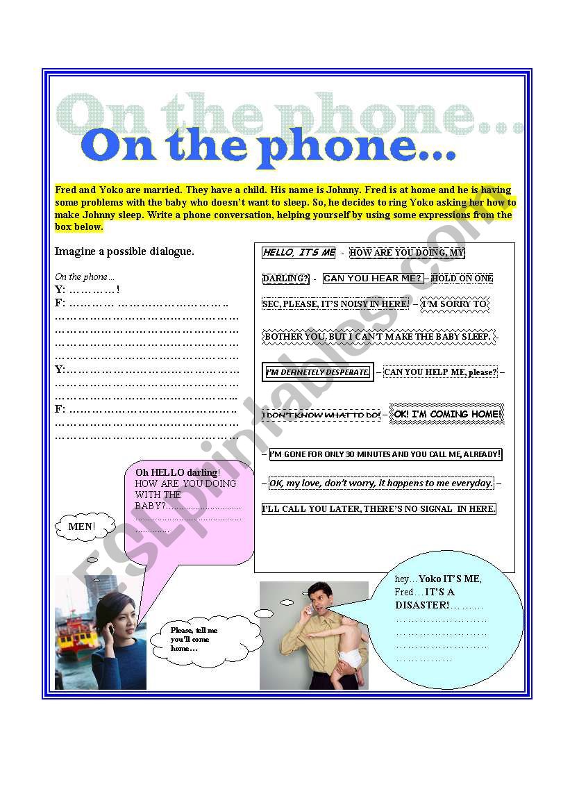 On the phone... worksheet