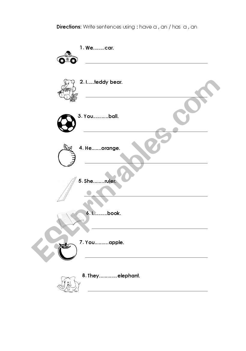 Have/has worksheet worksheet