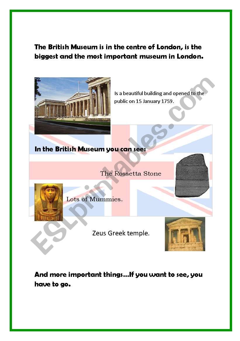 Culture: The British  Museum worksheet