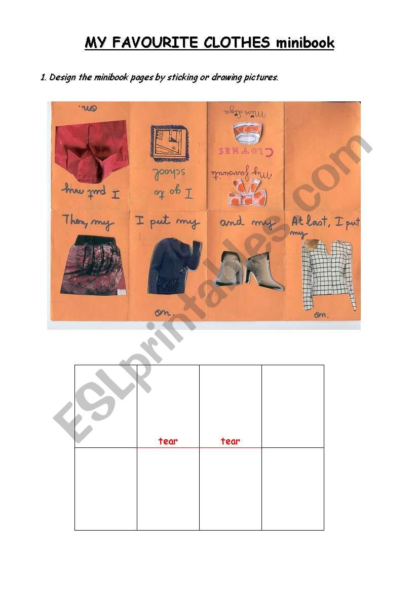 My favourite clothes worksheet