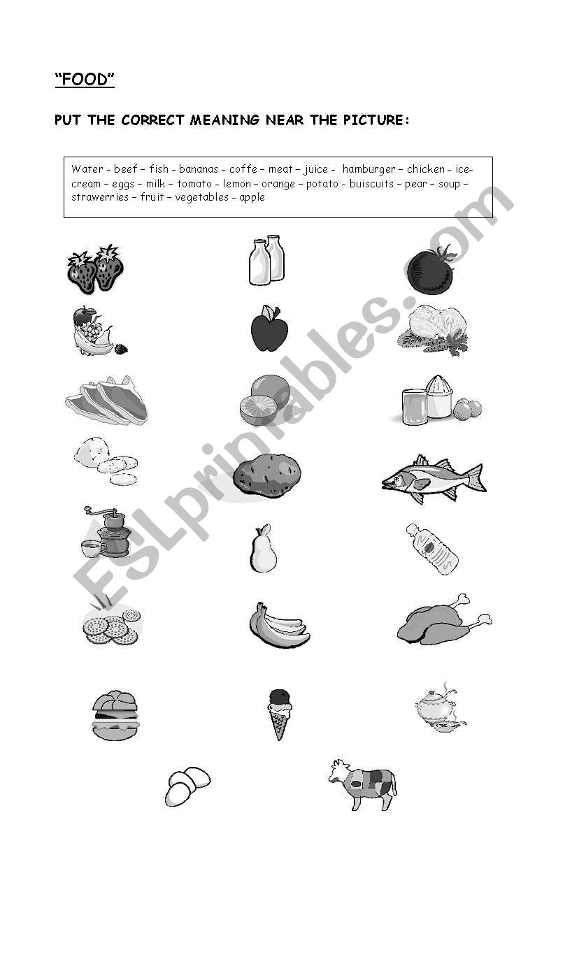 Food worksheet