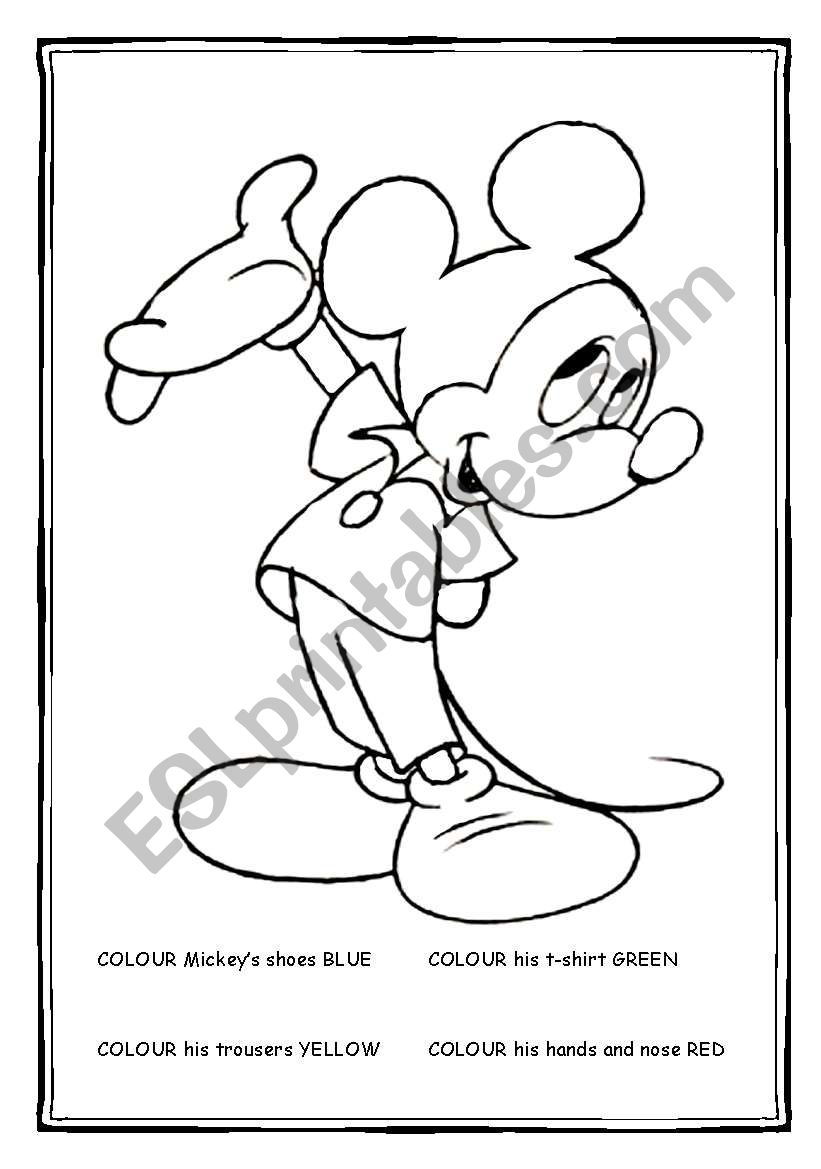 COLOUR MICKEY worksheet
