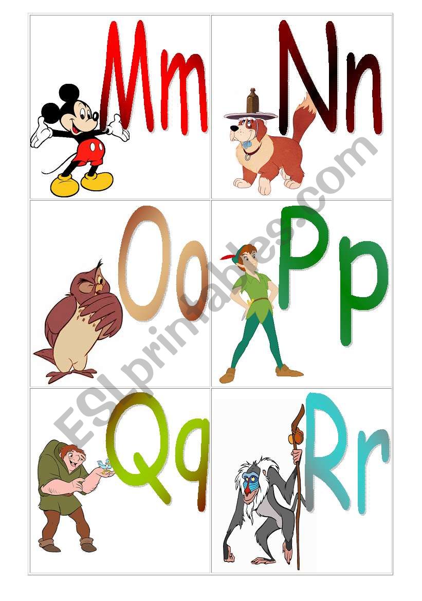 Alphabet with Disney (part 3) worksheet