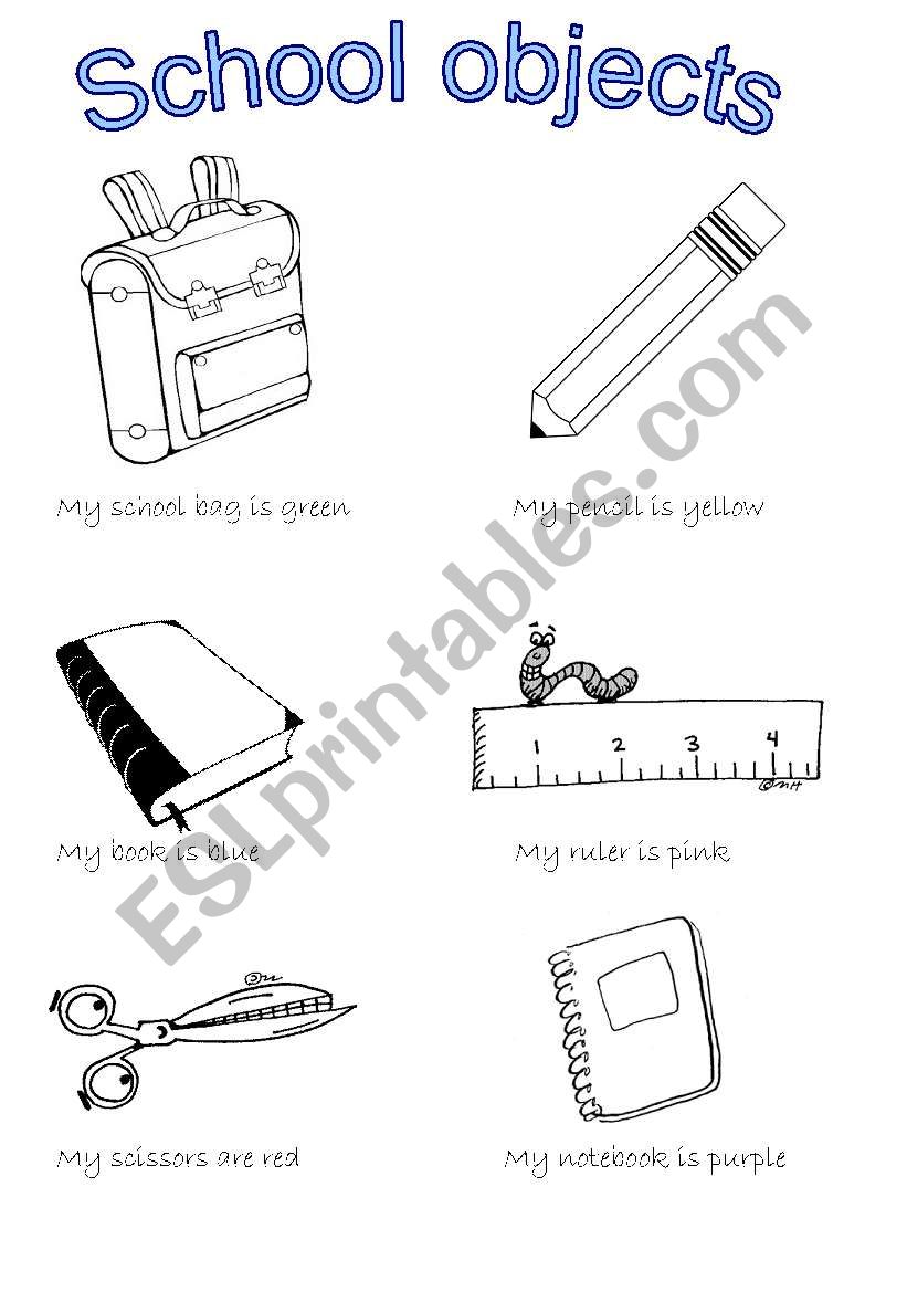 School Objects worksheet