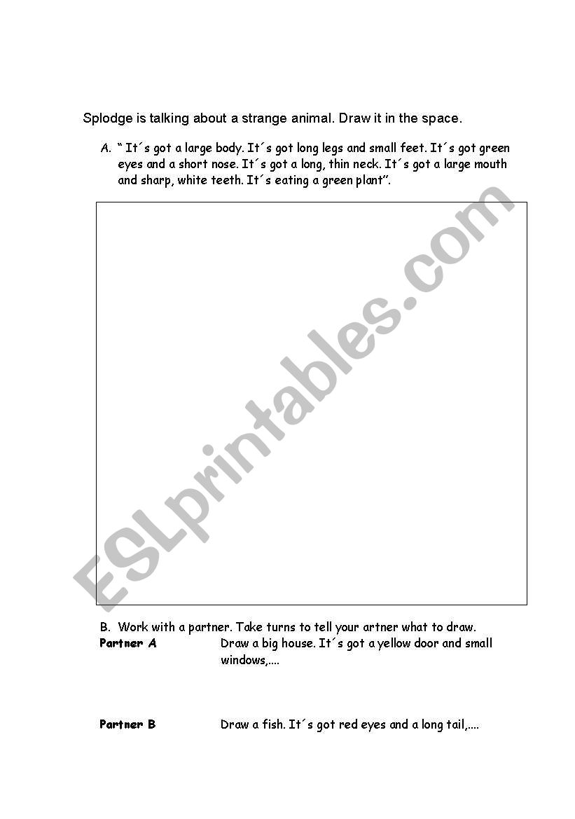 Picture dictation worksheet