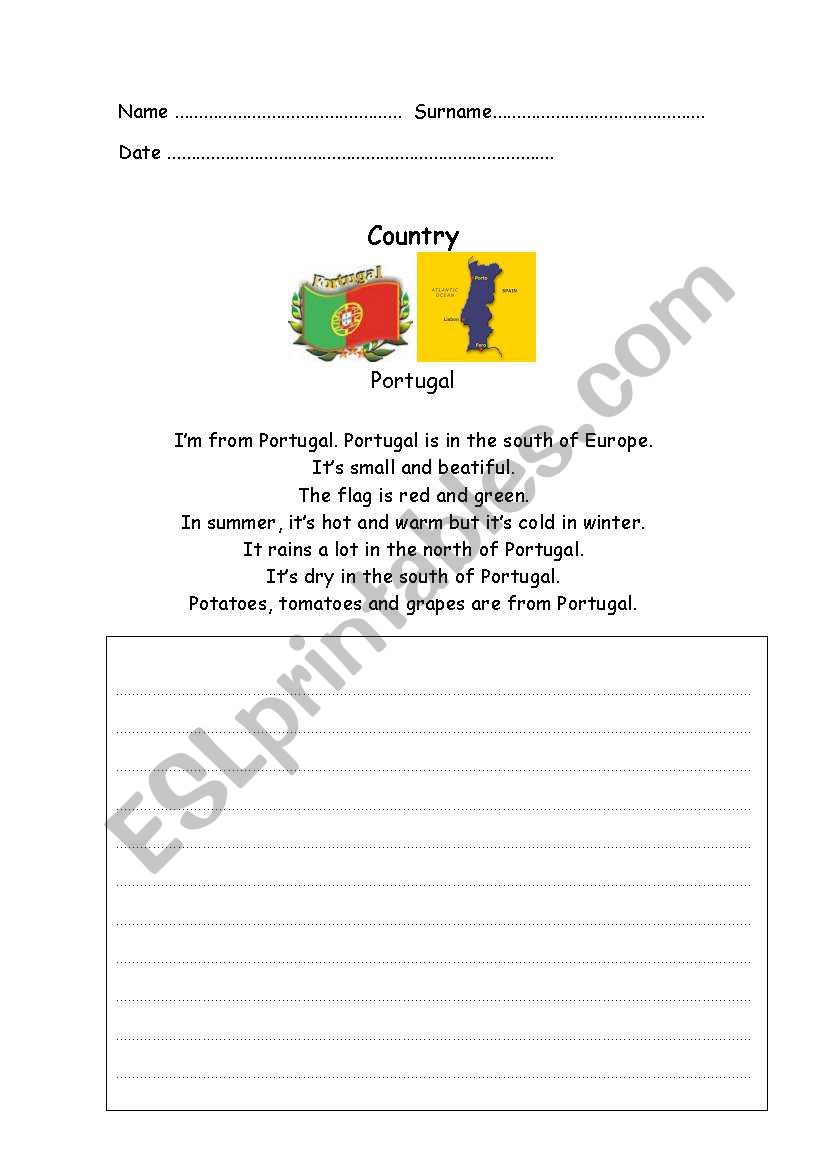 Country worksheet