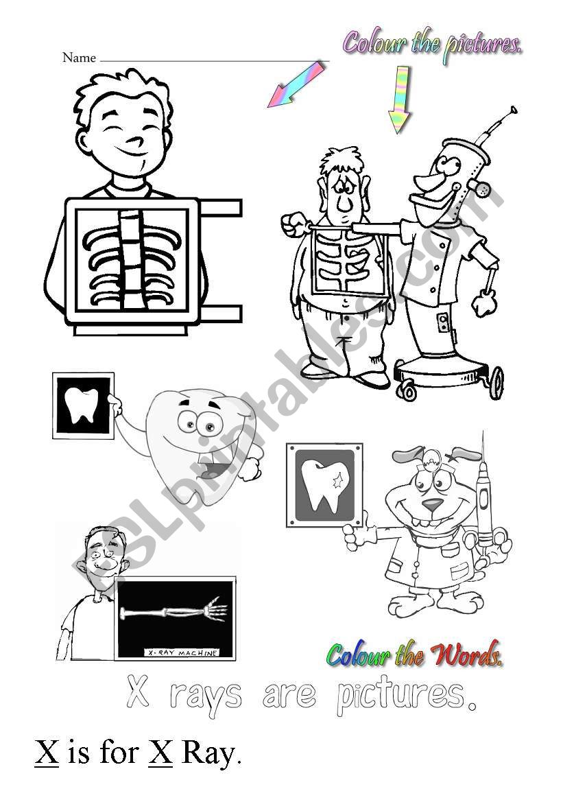 X is for x-ray worksheet