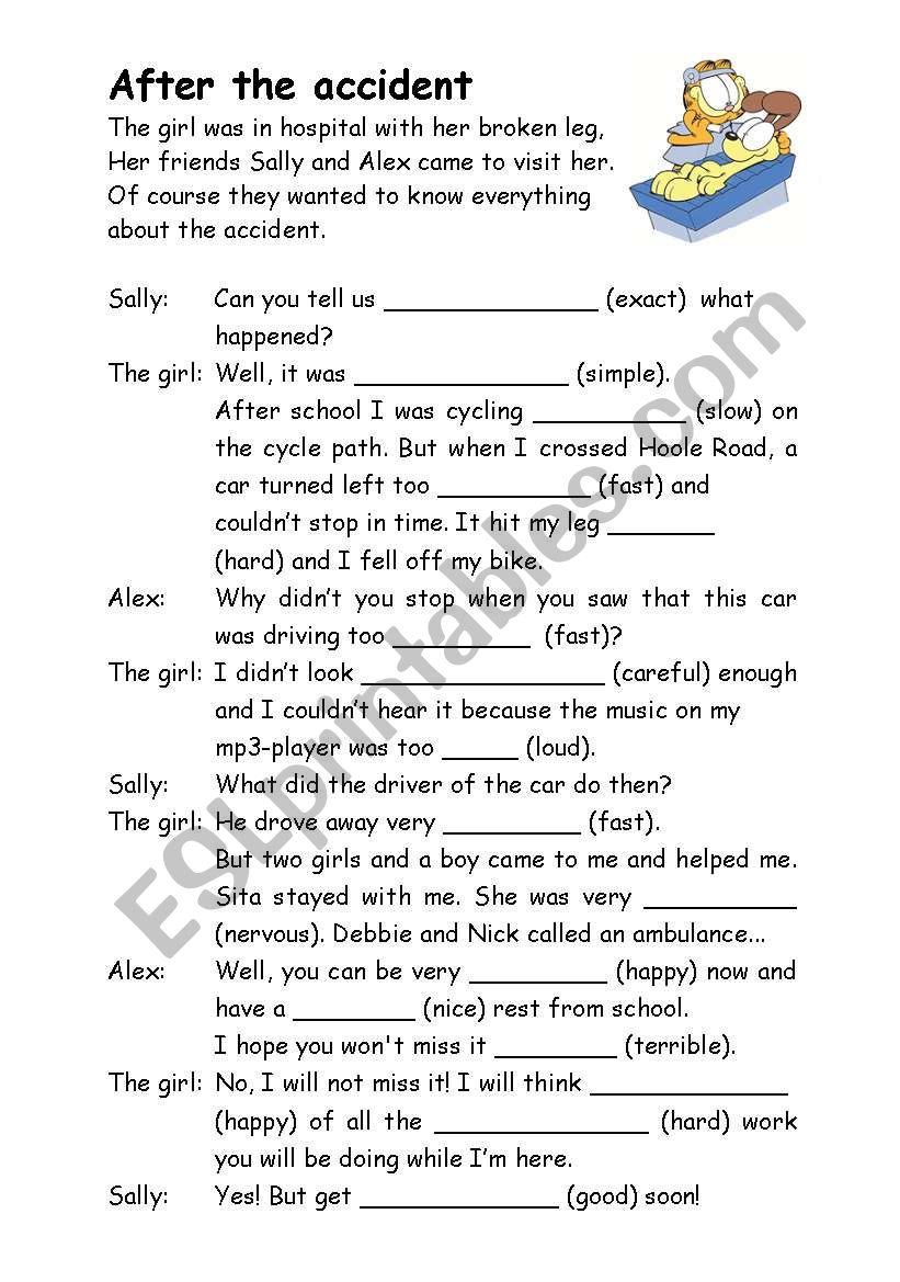 Adjective Adverb worksheet