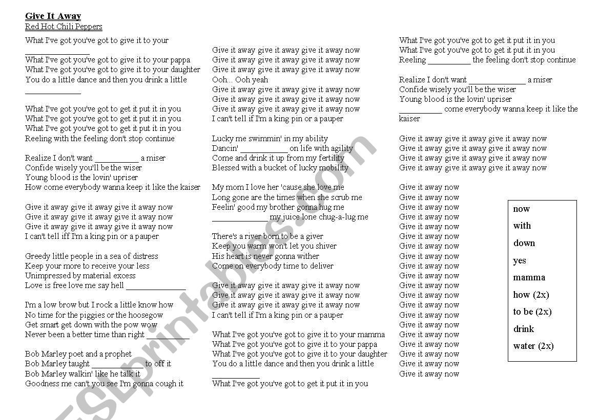Give it away - Red Hot Chili Peppers