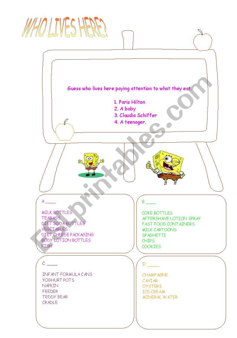 Who lives here worksheet