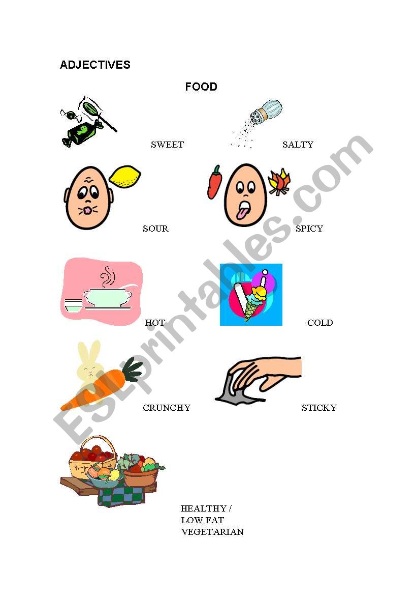 Food Adjectives worksheet