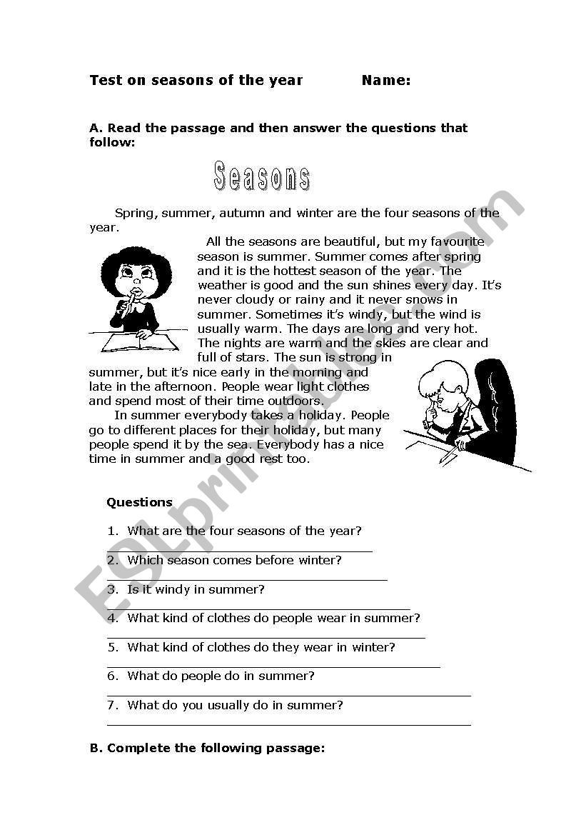 Weather worksheet