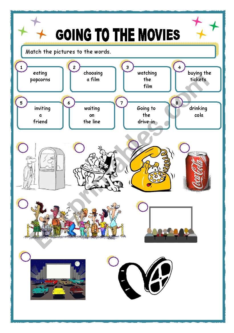 going to the movies esl worksheet by memarta