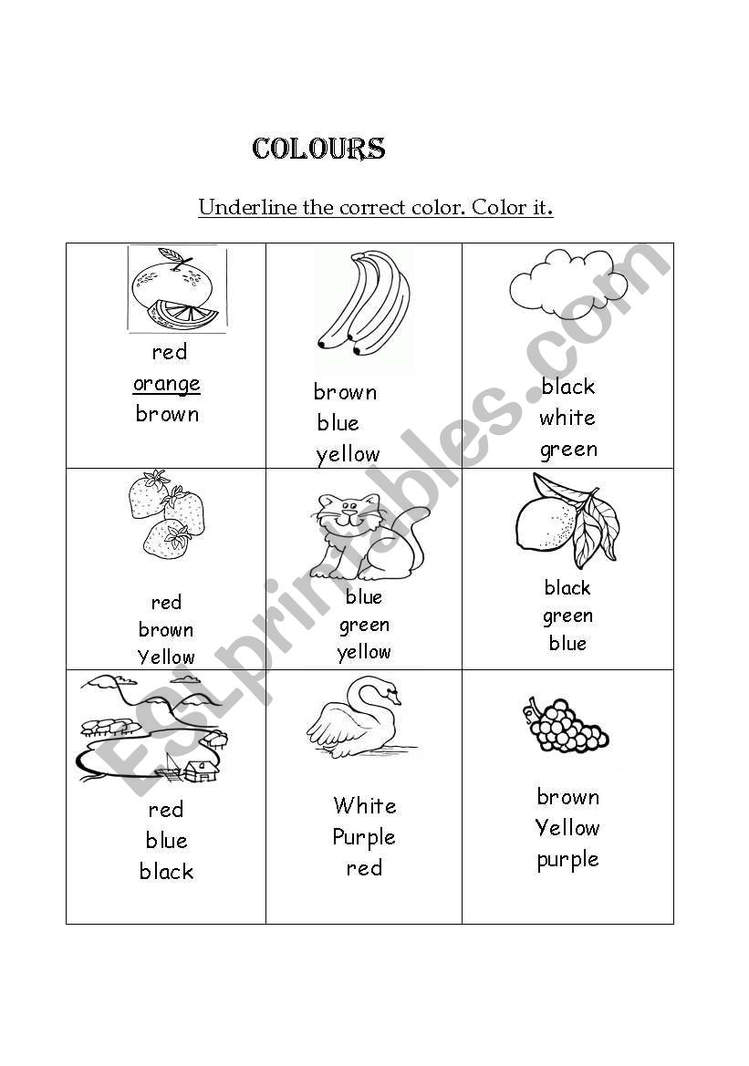 Esl Pages Colors Worksheets Colors Esl Worksheet By Juanitha Ronan