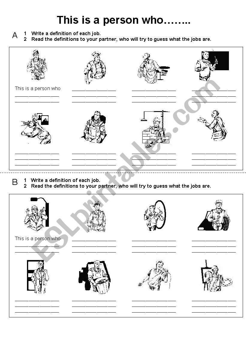 Jobs worksheet