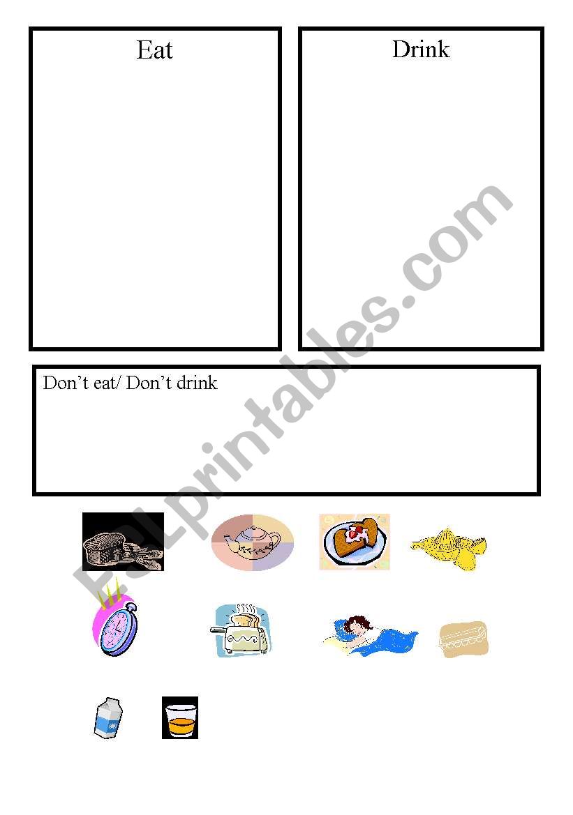 Breakfast cut outs worksheet