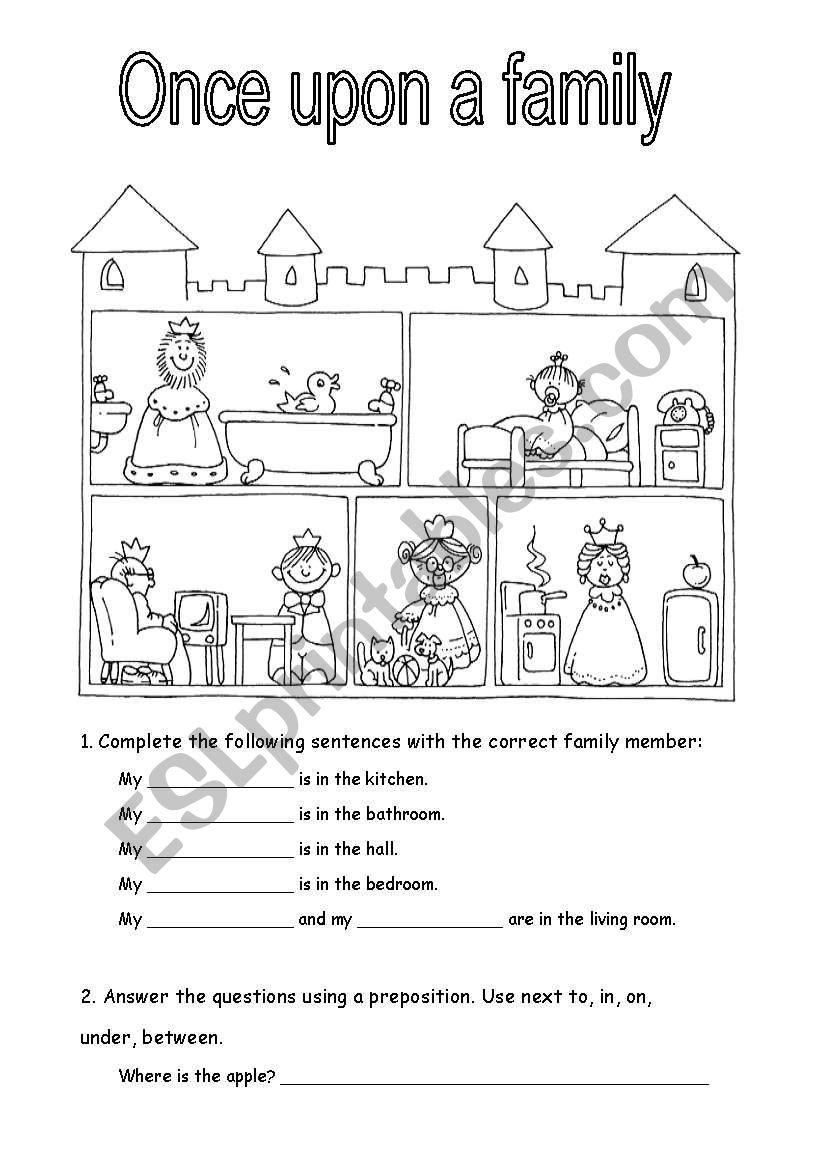 Once upon a family worksheet