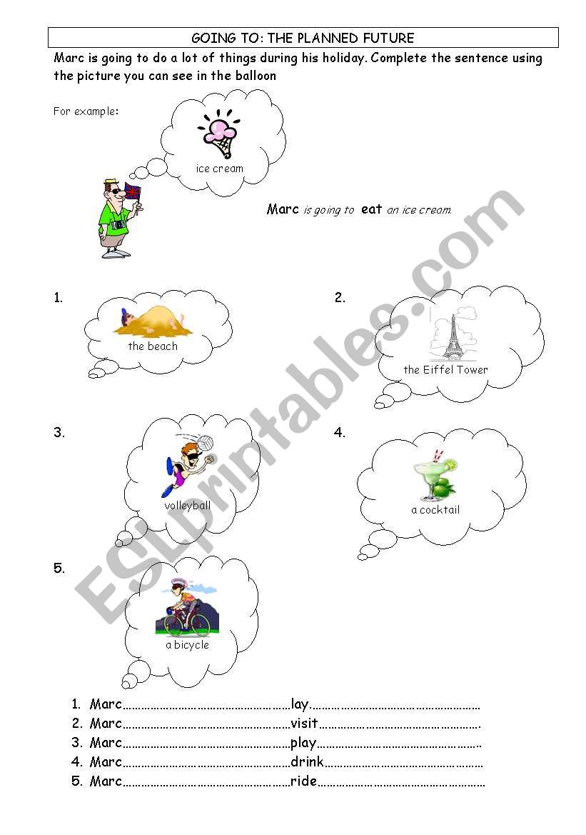 marc is going to... worksheet