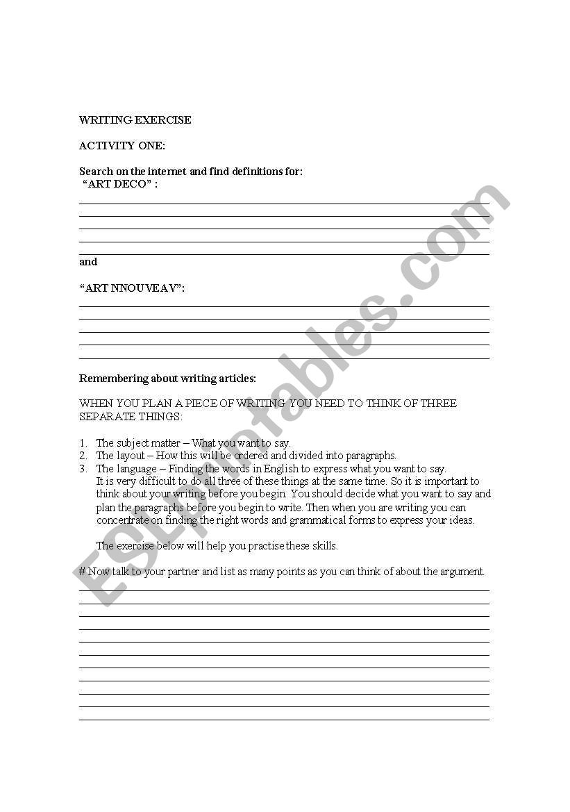 HELPING STUDENTS WITH WRITING worksheet
