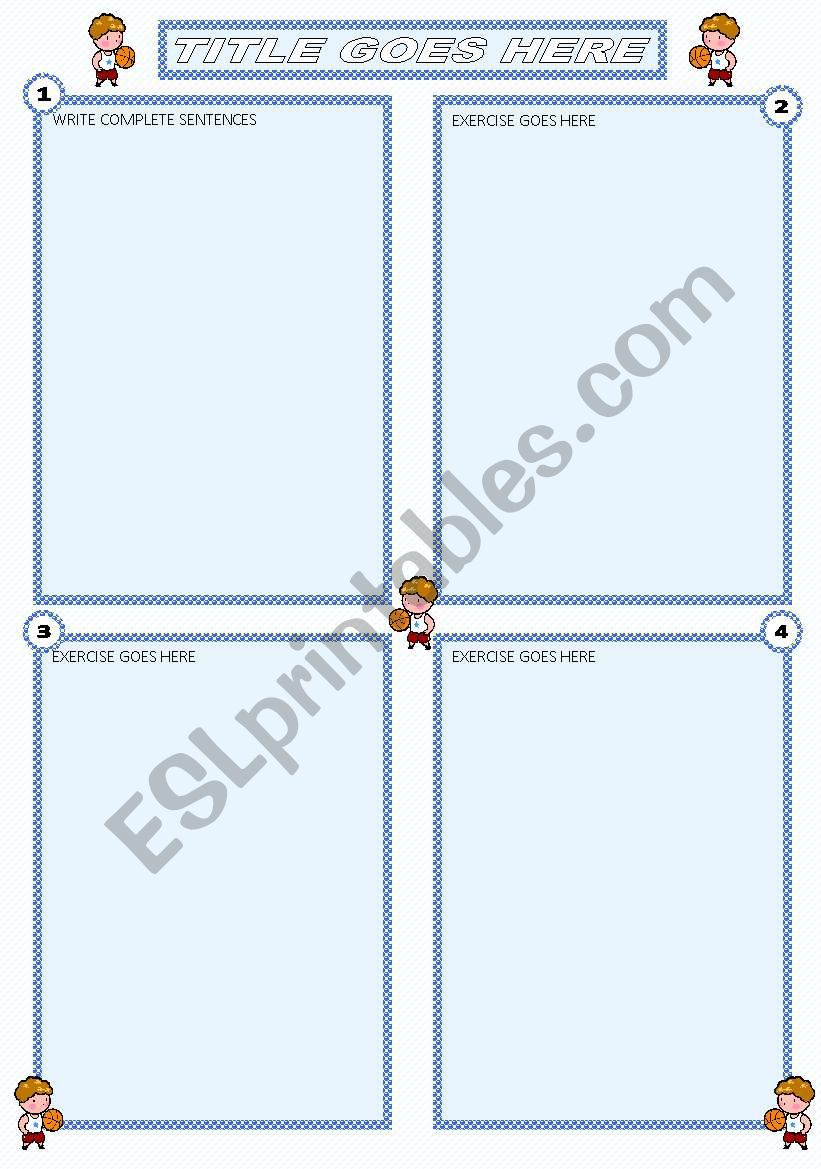 light blue template worksheet