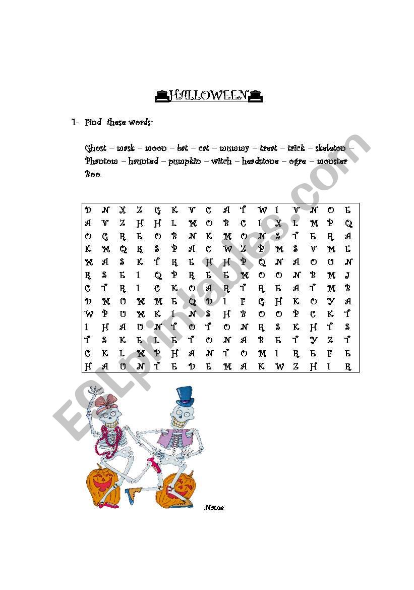 Halloween worksheet