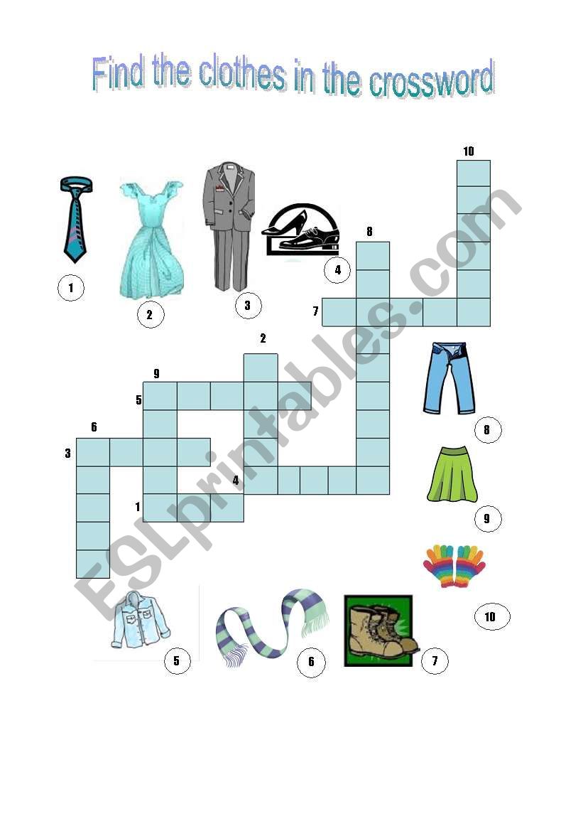 COMPLETE THE CROSSWORD WITH THIS CLOTHES