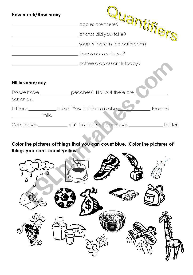 Quantifiers worksheet