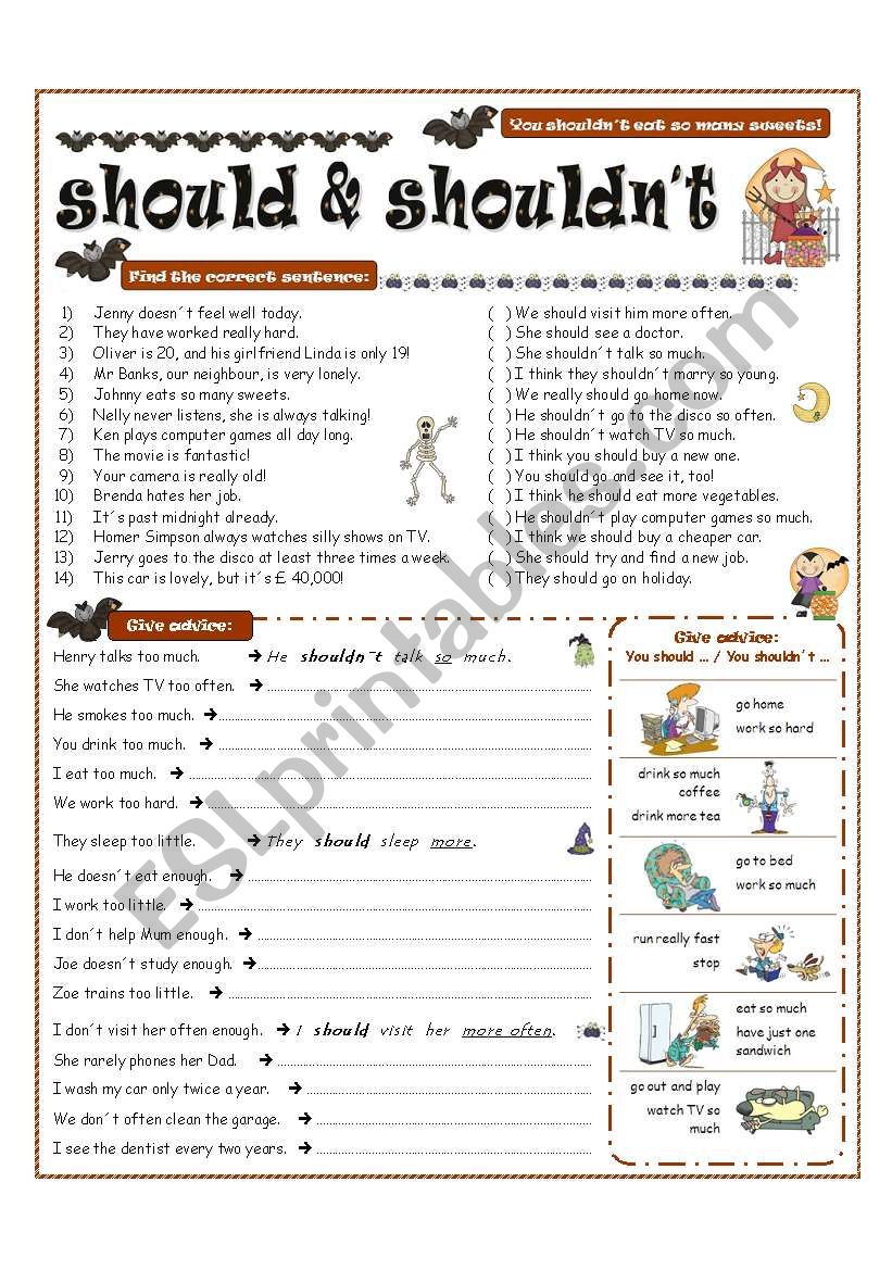 MODAL VERBS - should, shouldnt