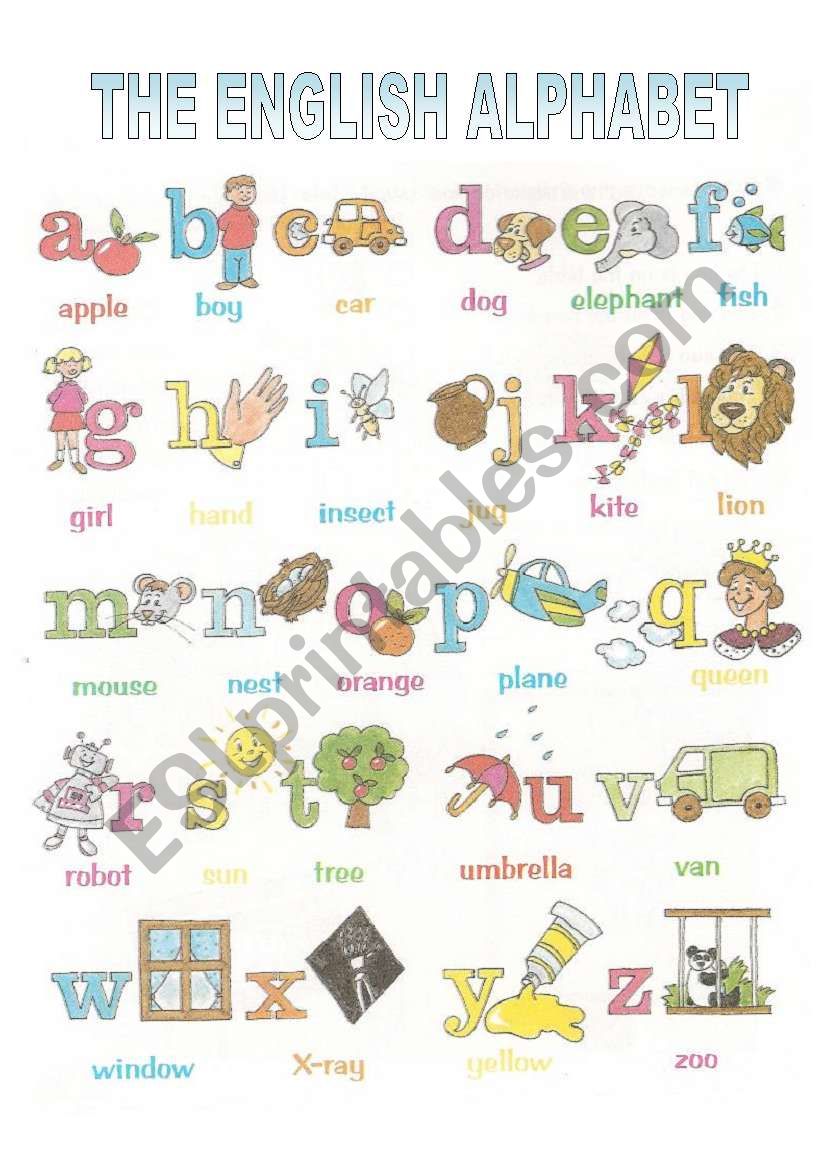 the english alphabet worksheet