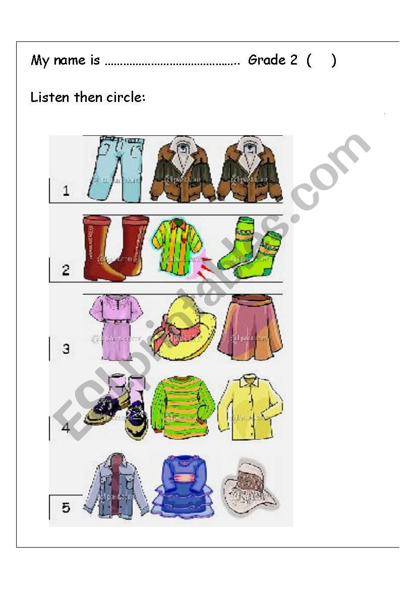 listen and circle worksheet