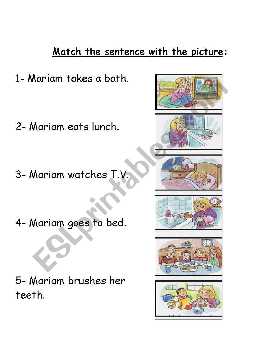 daily routine worksheet