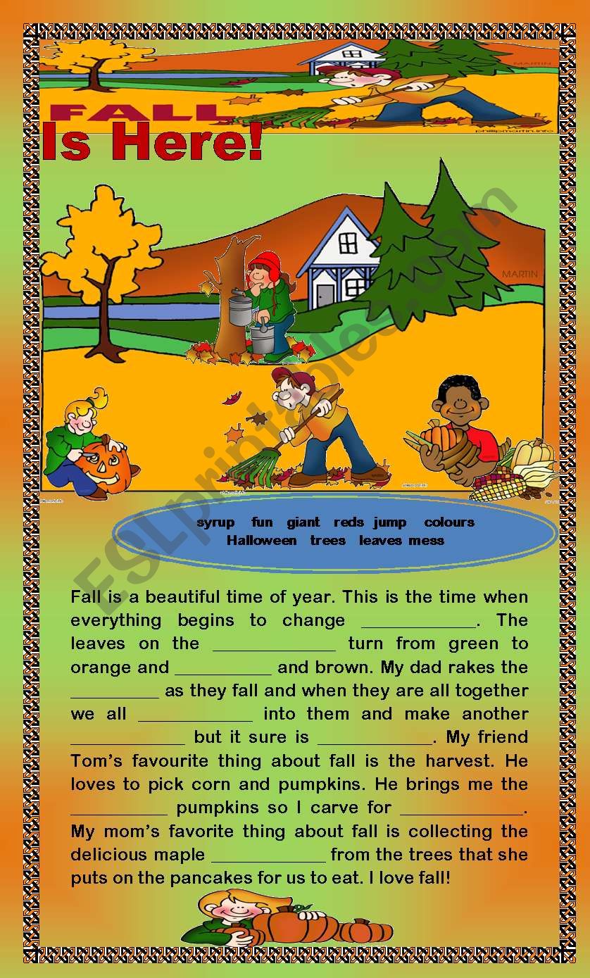 Comprehension - Fall is Here worksheet