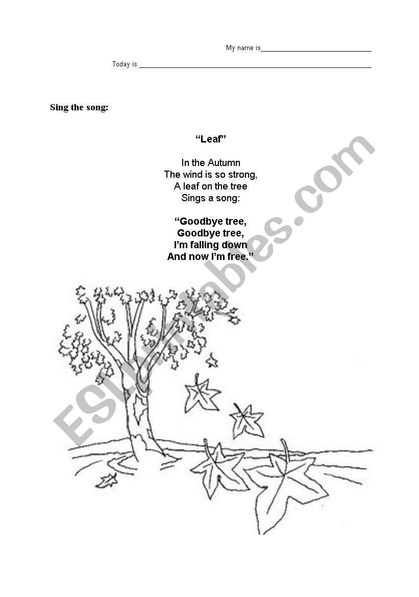 Autumn and seasons worksheet