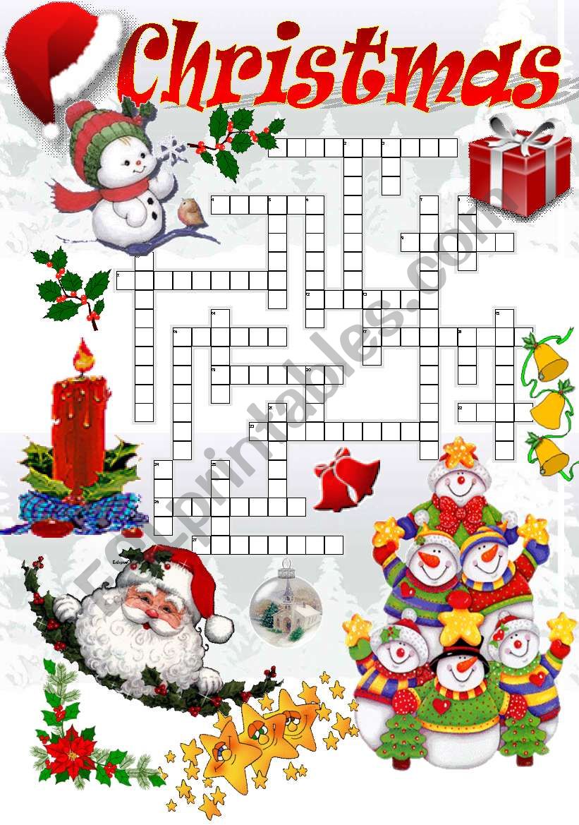 CHRISTMAS CROSSWORD (Part I) worksheet