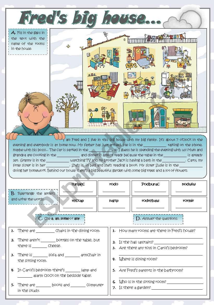 FREDÂ´S BIG HOUSE... worksheet